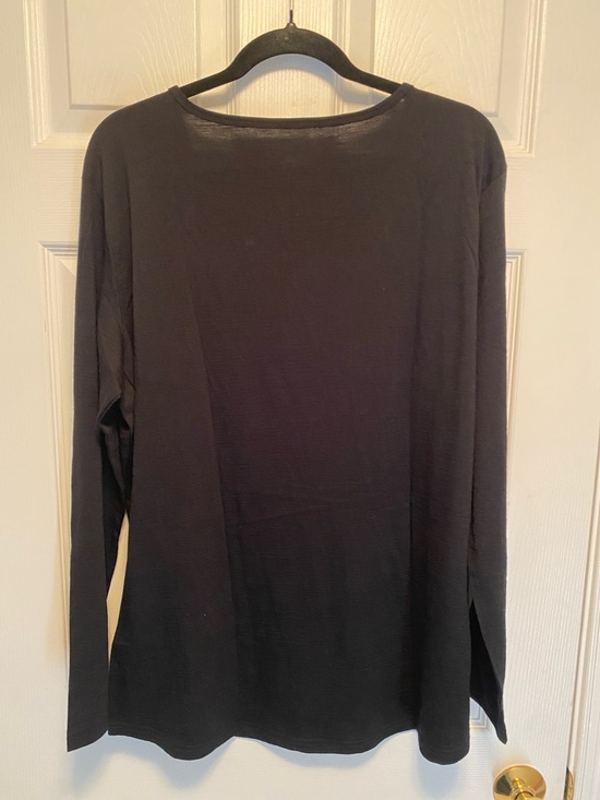 Seg’ments Women's Black Long Sleeve 100% Merino Wool Top…size XXL - Picture 2 of 7